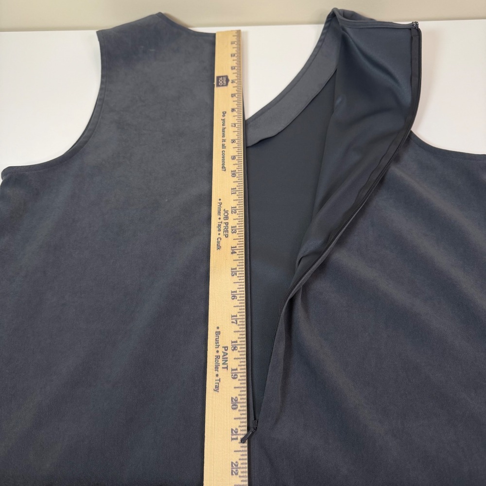 LLBean Womens 18 Sleeveless V Neck Maxi Length Gray Romper Pockets Lagenlook - Picture 6 of 10